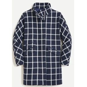 J.Crew Italian Stadium Wool Cocoon Coat in Window Pane size 2